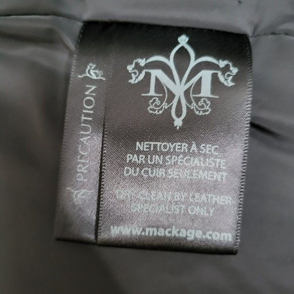 Mackage Black Down Coat with Natural Fur Signature Mackage Collar - Size S - Picture 10 of 16